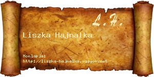 Liszka Hajnalka névjegykártya